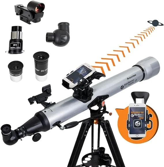 Celestron – StarSense Explorer LT 80AZ Smartphone App-Enabled Telescope – Works with StarSense App to Help You Find Stars, Planets & More – iPhone/Android Compatible