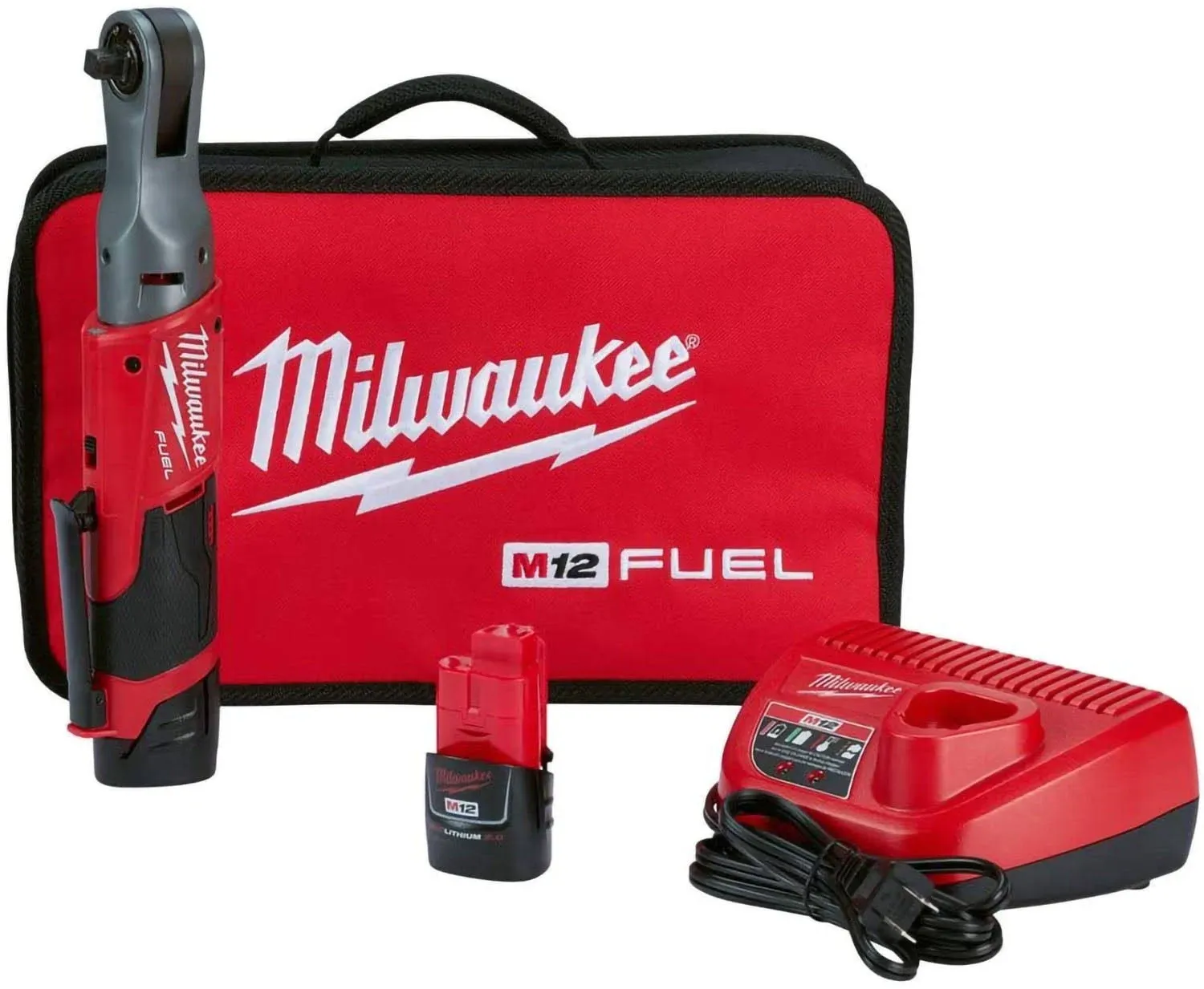 Milwaukee M12 FUEL Ratchet 2 Battery Kit