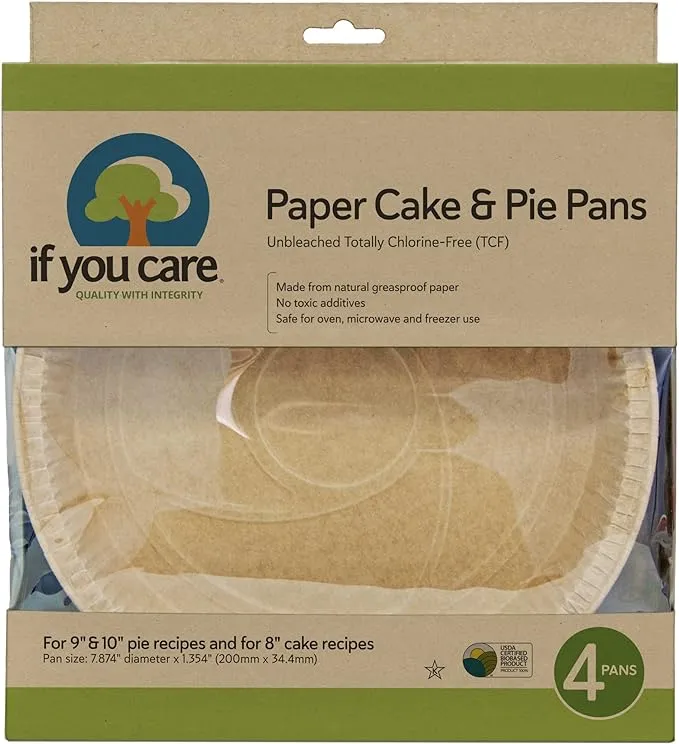 If You Care Paper Cake/Pie Baking Pans, 4 ct