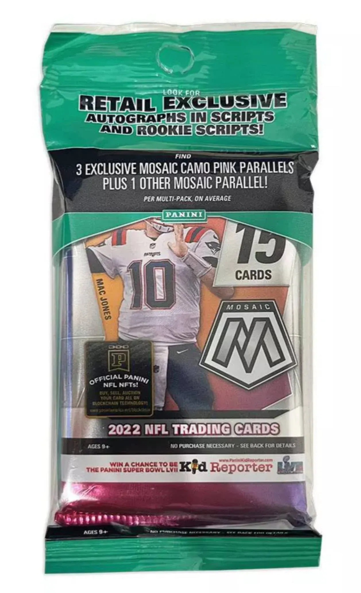 2022 Panini Mosaic Football Cello Pack - 15 Cards per Pack