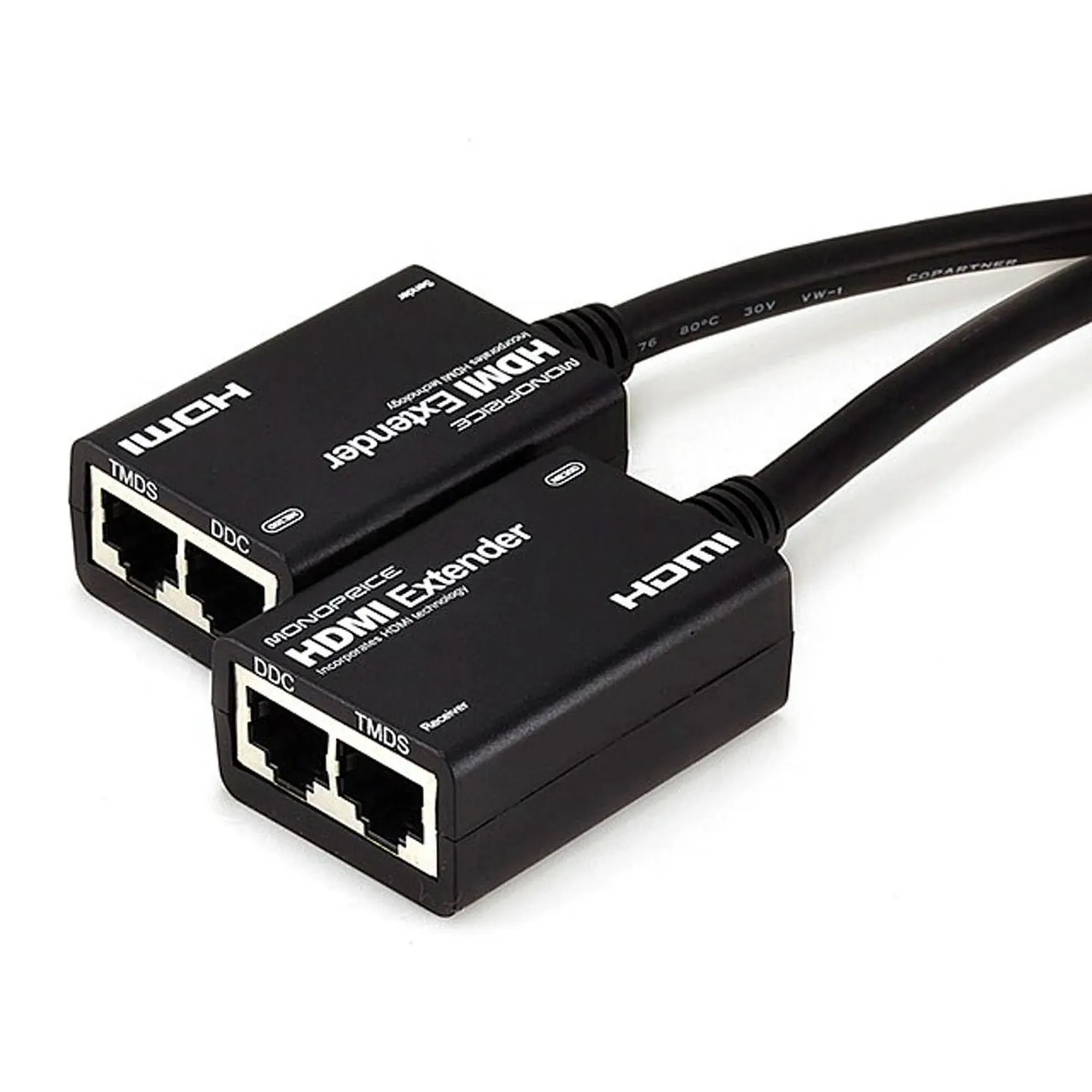 Monoprice 98' Cat5e/Cat6 HDMI Extender, Black 8121