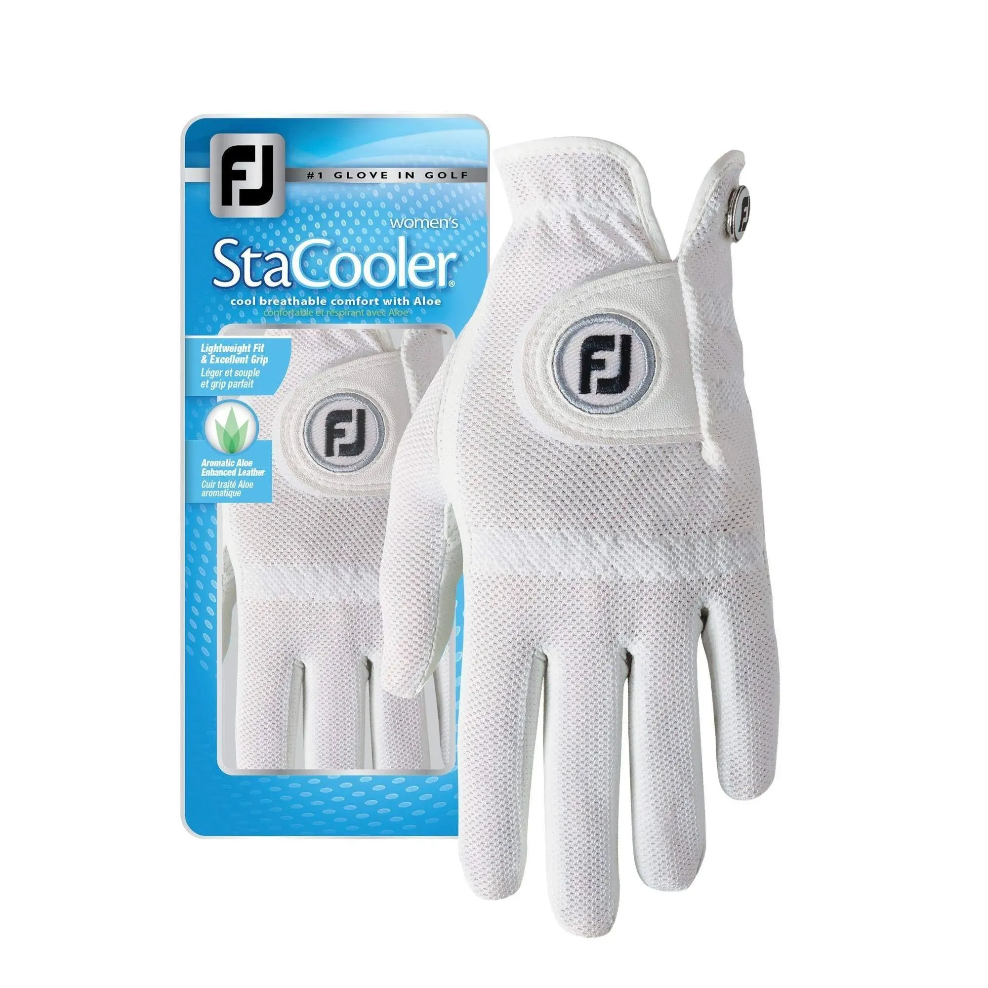 FootJoy StaCooler Golf Glove Pearl White (Women's, Right, Large) New