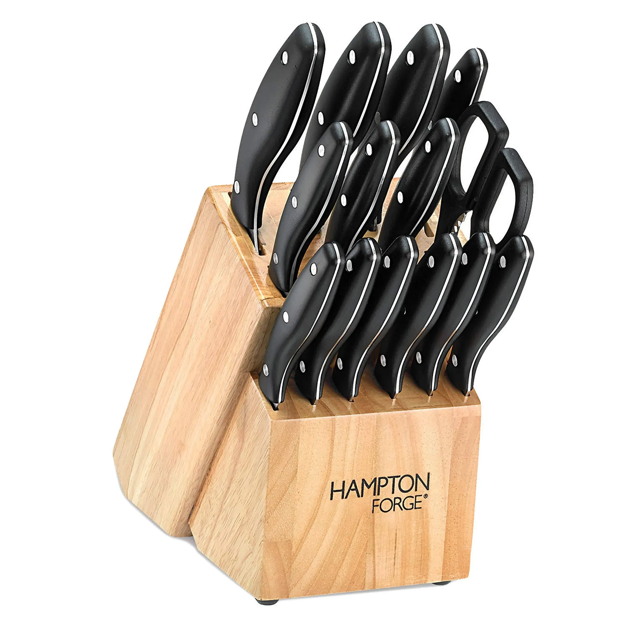 Hampton Forge Black – Rochester – 15 Piece Knife Block Set