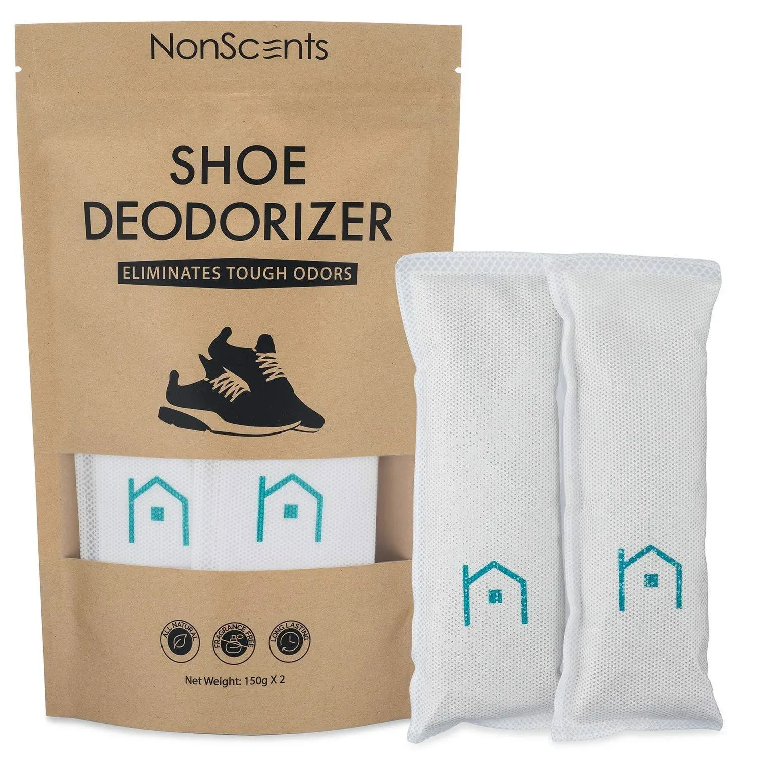 No scent Shoe Deodorizer - Odor Eliminator, Freshener for Sneakers, Gym Bags, a