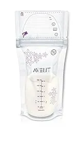 Philips AVENT Breast Milk Storage Bags, Clear, 6 Ounce, 50 Pack, SCF603/50