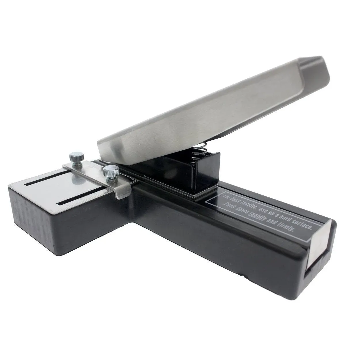 Heavy Duty Stapler Style ID Badge Slot Hole Punch (Rectangle) - with Adjustable Guides and Non-Skid Base for PVC & Plastic and Laminated Paper Cards by Specialist ID