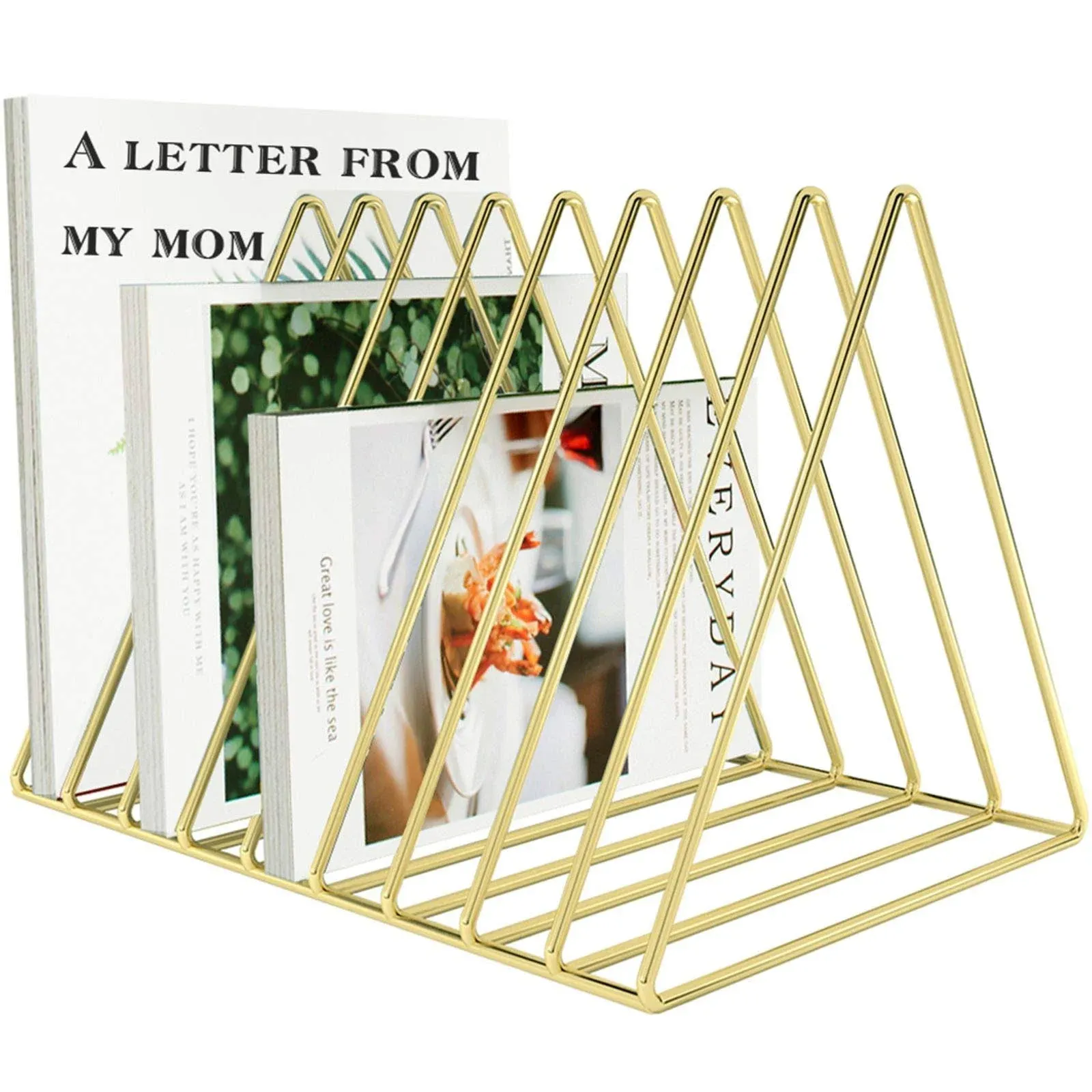 9 Slot Triangle Vinyl Record Holder Album Storage Rack for Upto 20 Records