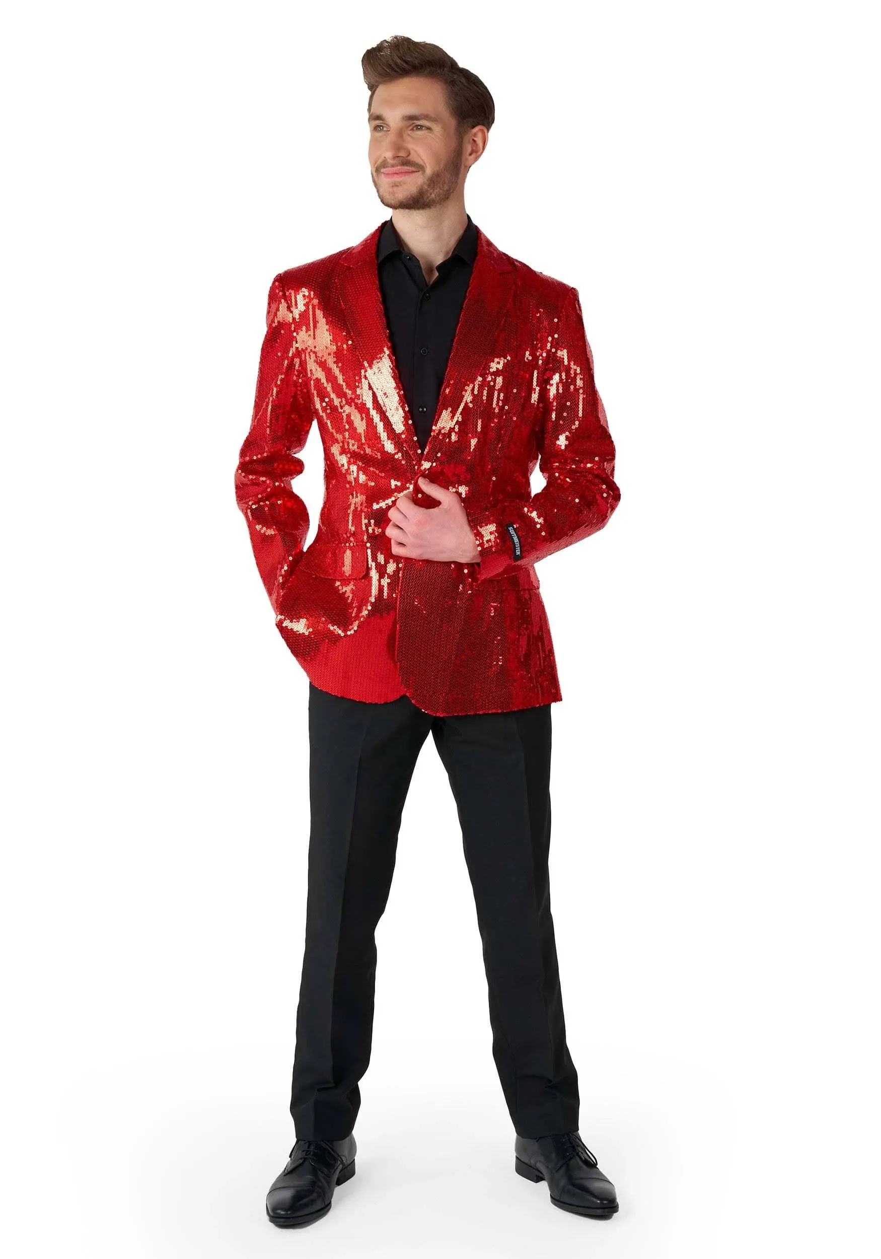 Suitmeister Men's Sequins Red Blazer, Medium