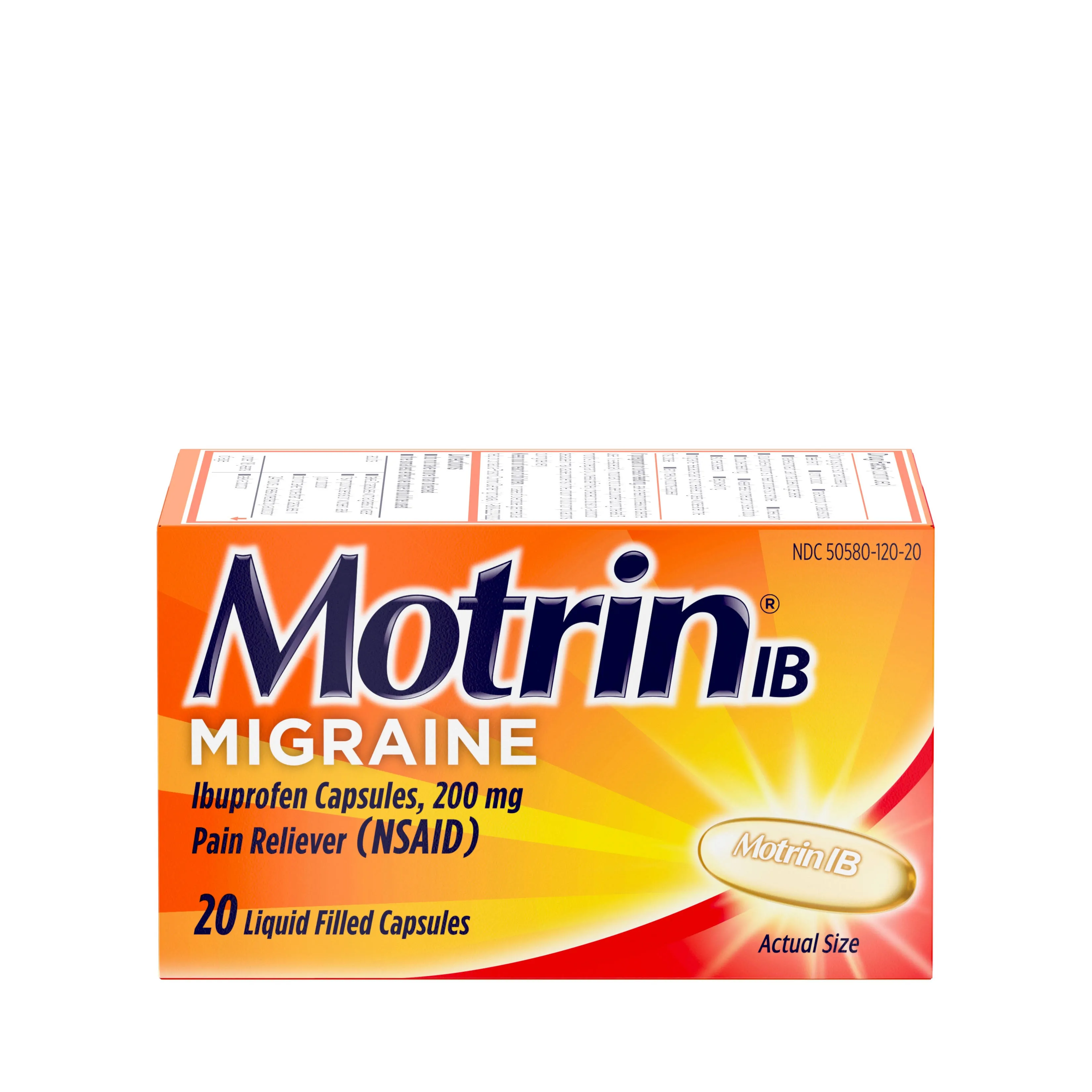 Motrin IB Migraine Ibuprofen Capsules, 200 mg - 20 ct