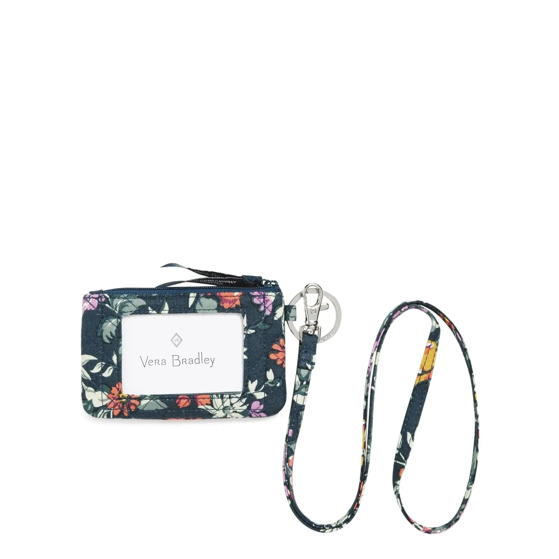 Vera Bradley Women's Cotton Zip ID Case and Lanyard Combo