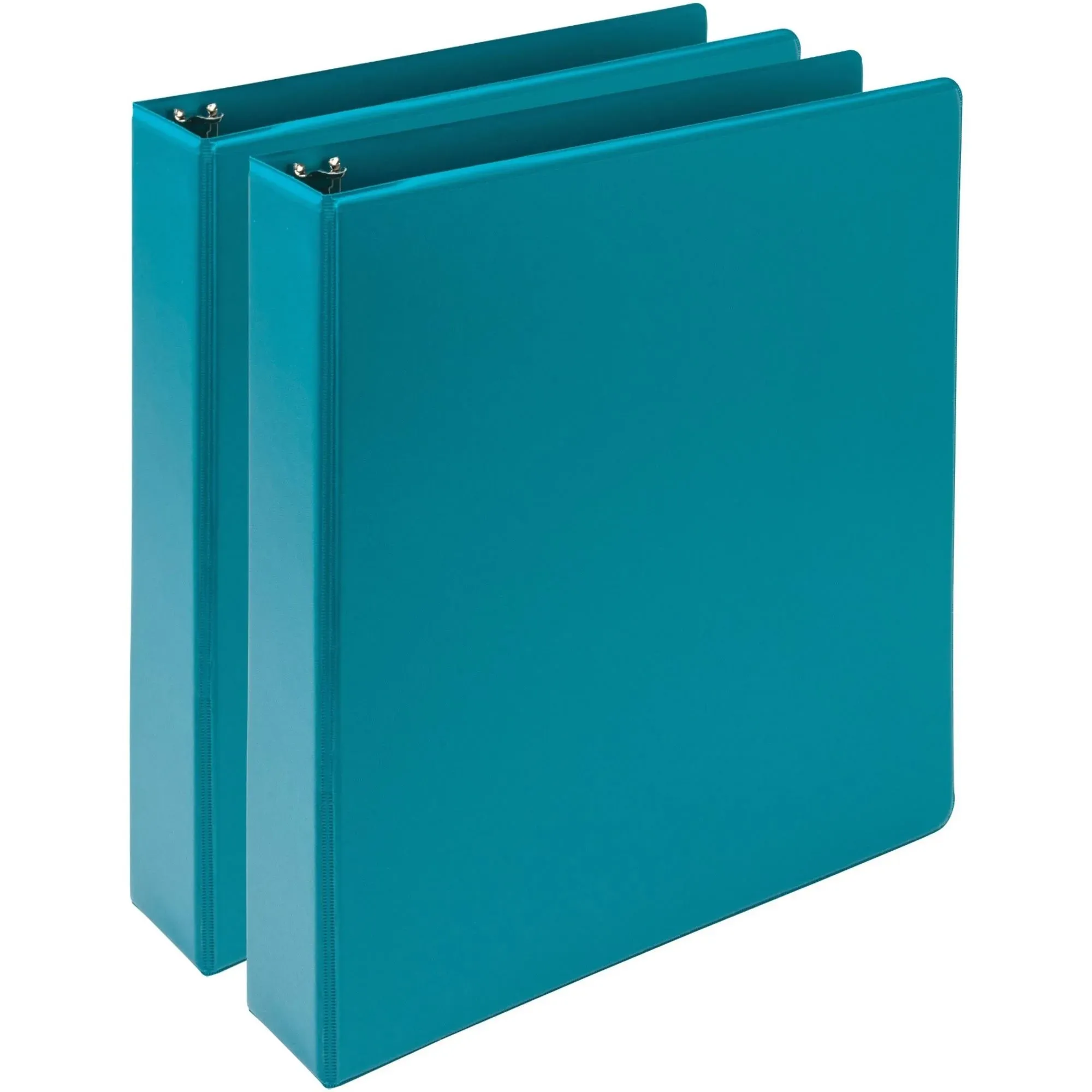 Samsill Earth's Choice Plant-Based Economy Round Ring View Binders, 3 Rings, 1.5" Capacity, 11 x 8.5, Teal, 2/Pack