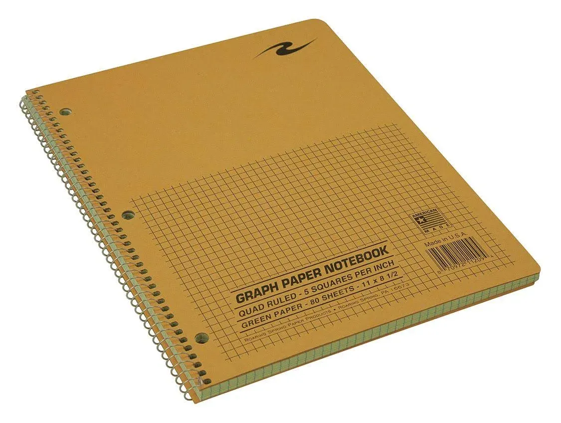 Roaring Spring Three Hole Punched Quadrille Notebook