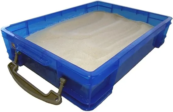 Small 4 Liter Portable Sand Tray with Lid, Blue