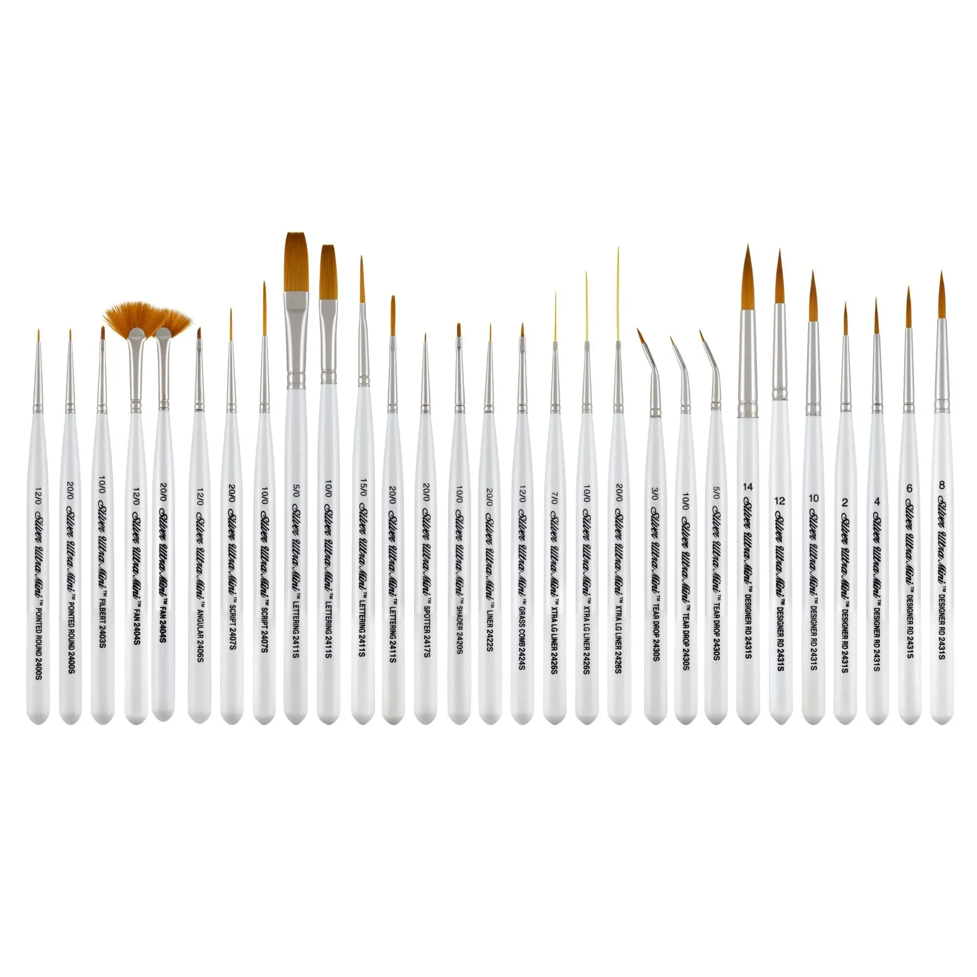 Silver Brush Ultra Mini Complete Brush Set Of 29 - Short Handles