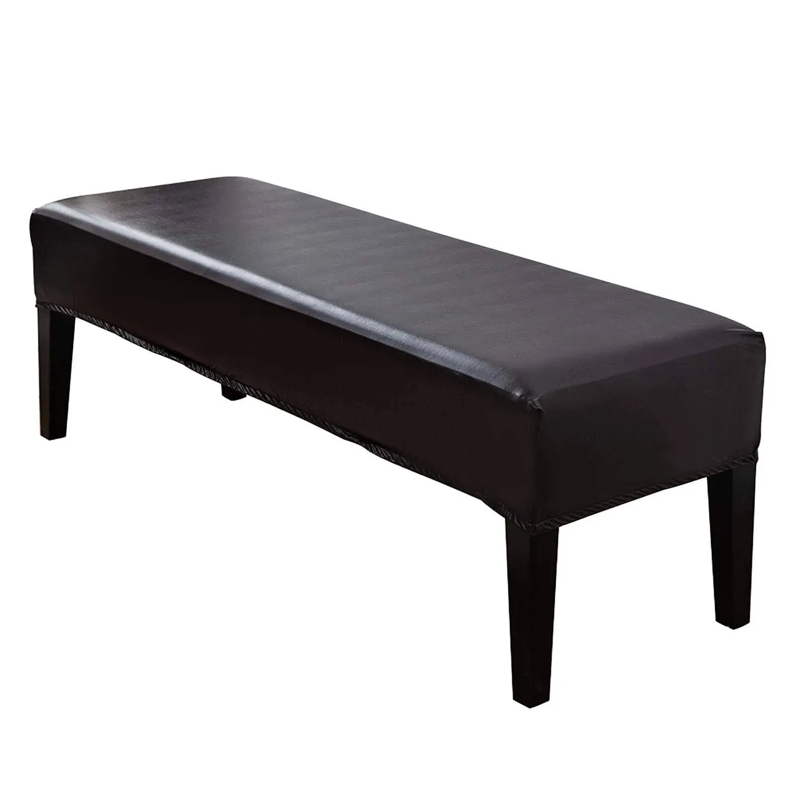 CALIDAKA PU Leather Bench Cover Elastic Soft Stretch Bench Slipcover Removable ...