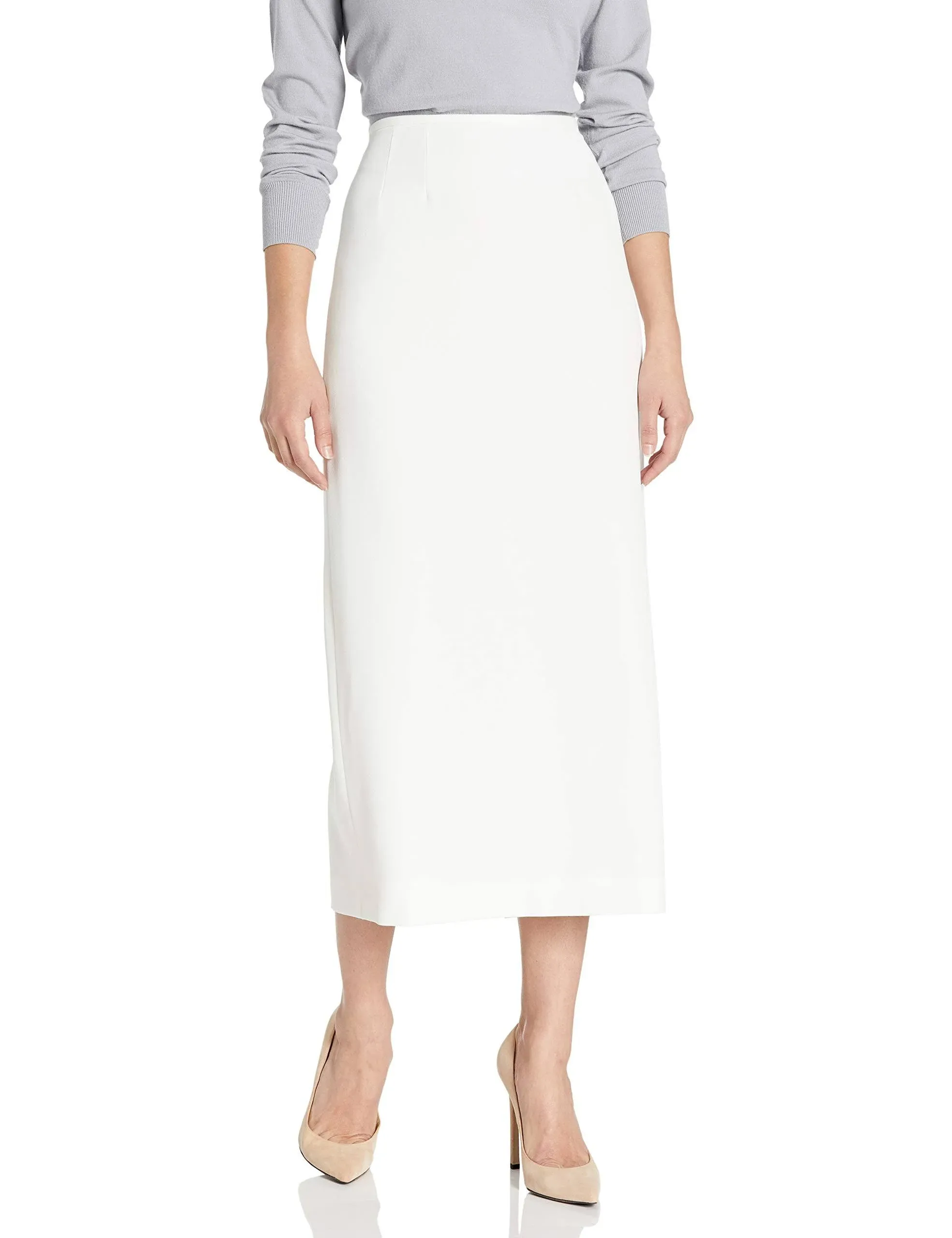 Kasper Stretch Crepe Column Midi Skirt - 4