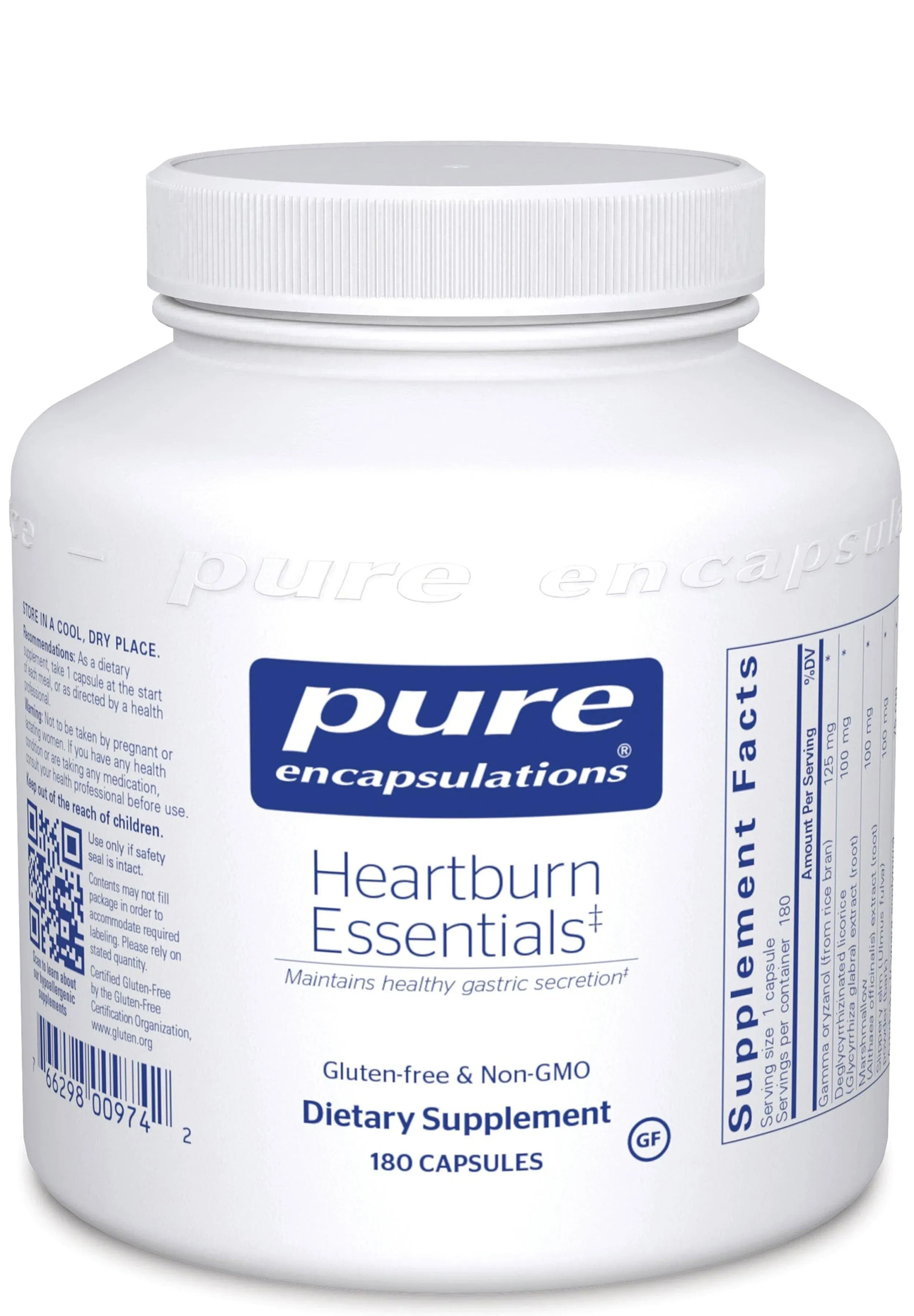 Pure Encapsulations , Heartburn Essentials 180 Capsules