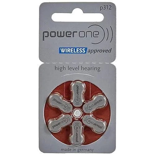 Power One Zinc p312 hearing aid battery,60 pcs pack