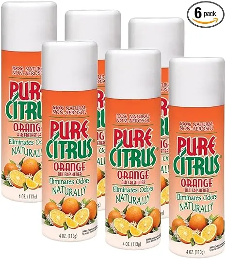 Pure Citrus NA228-6 All-Natural Non-Aerosol Odor Eliminator (Orange) Pack of 6, 4 oz