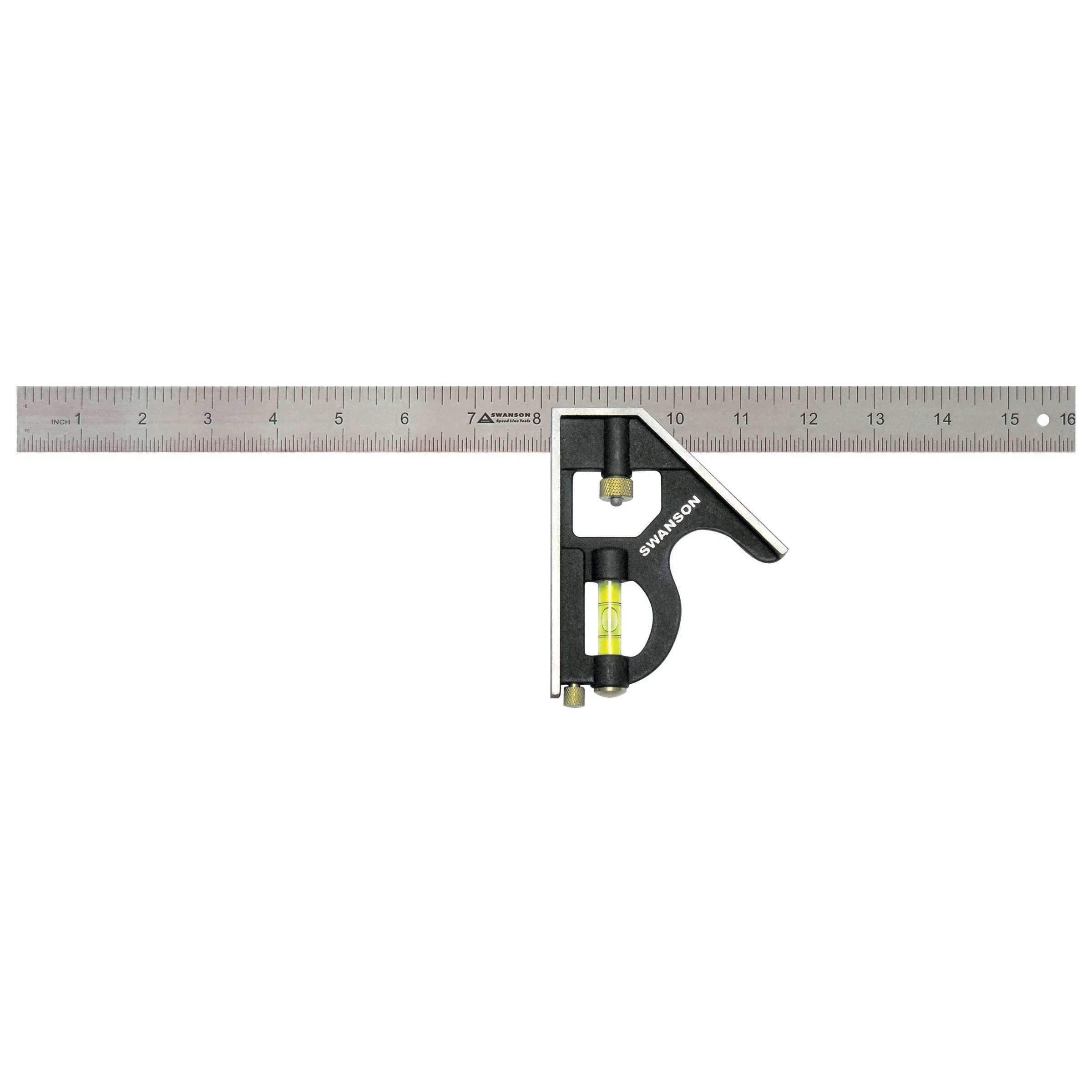 Swanson Tool TC134 16-Inch Combo Square Cast Zinc Body Stainless Steel Ruler ...