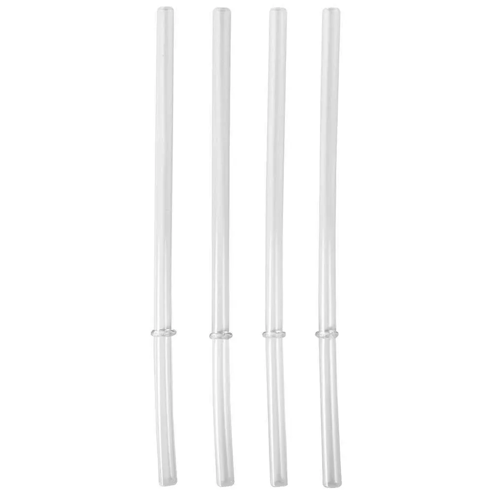 Wide Mouth Plastic Straws, 4 Pack, 10&#034; Long Clear Drinking Straws, Compatible wi