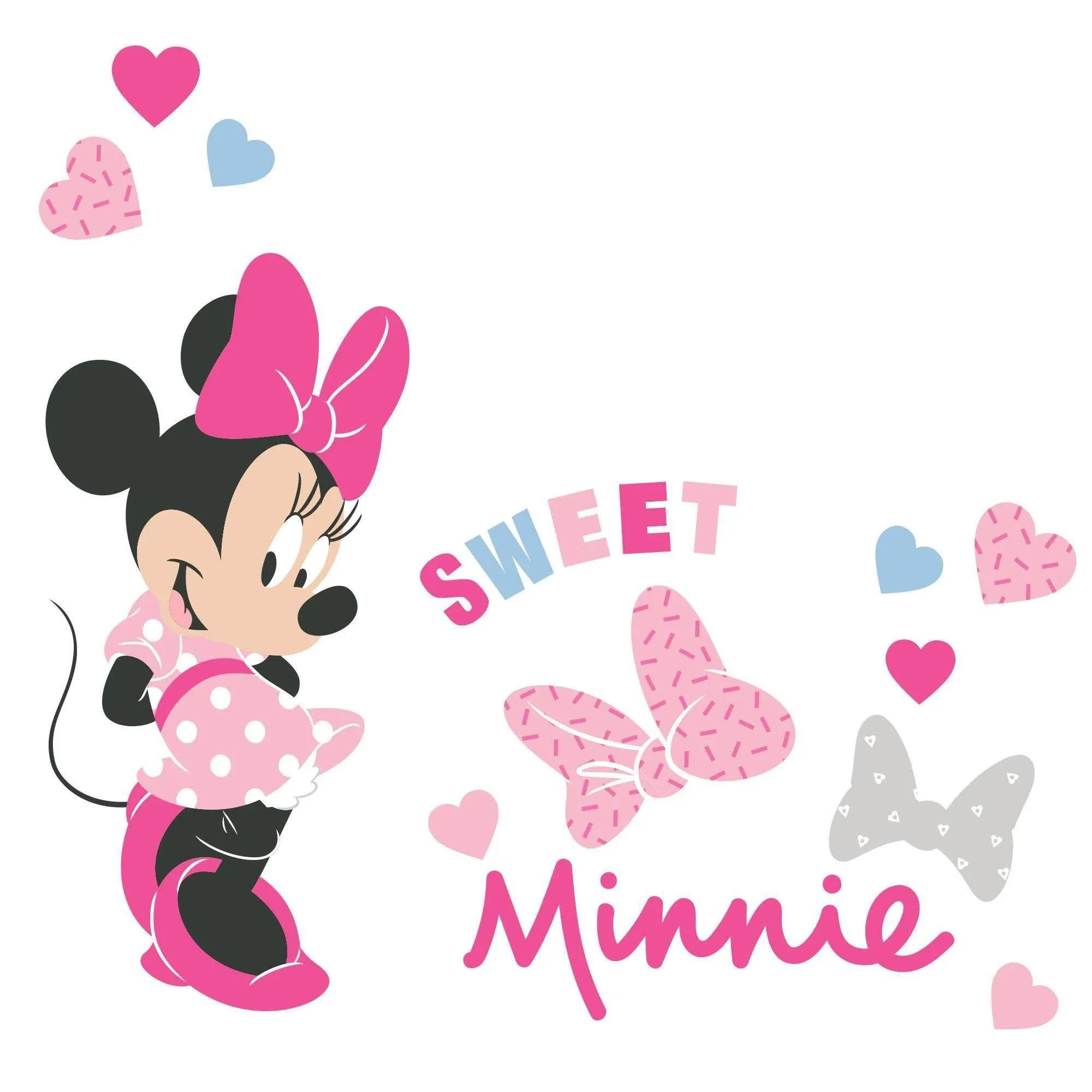 Disney Baby Minnie Mouse Love Wall Decals/Stickers with Hearts/Bows