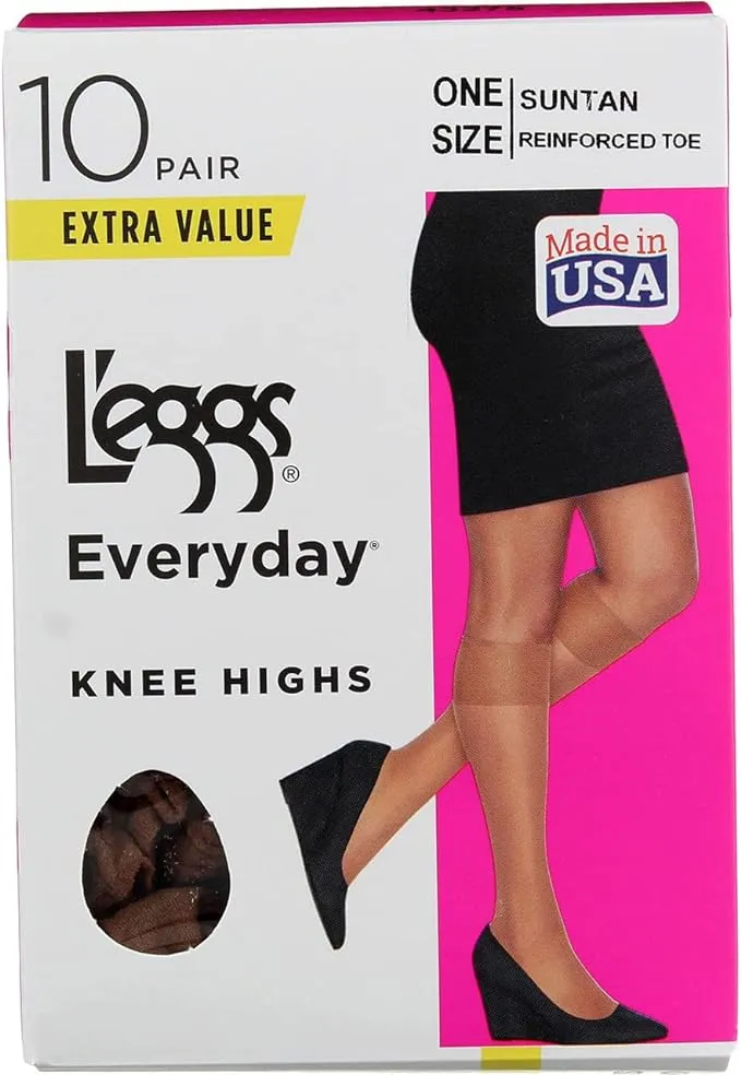 Hanes Leggs Everyday 10p Knee High, Women's, Size: One size, NA