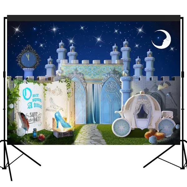 Fairytale Storybook Princess Castle Dreamy Night Party Backdrop Large Banner ...