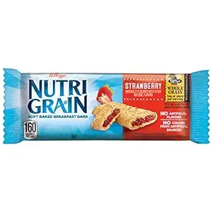 Nutri-Grain Soft Baked Breakfast Bars, Made with Whole Grains, Kids Snacks, Strawberry (6 Boxes, 48 Bars)