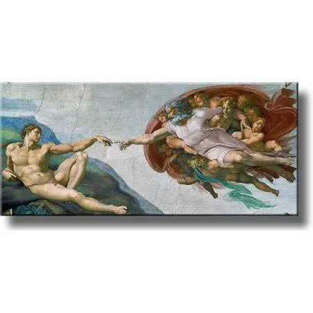 Creation of Adam by Michelangelo Picture On Stretched Canvas, Wall Art Décor ...