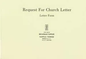 B & H Publishing Group 465275 Form Request For Church Letter No. Rcl