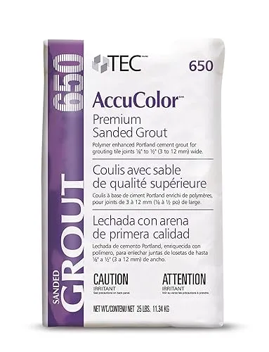 TEC AccuColor - Premium Sanded Grout - Enhanced Color-Consistent, Wear-Resistant, Shrink-Resistant Joint Filler for use with Tile - 25 LB - 910 Bright White Color