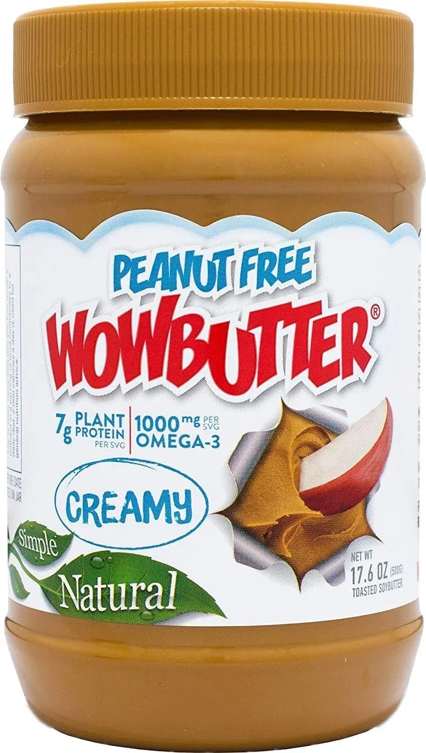 Wowbutter Natural Peanut Free Creamy 1.1lb Jar