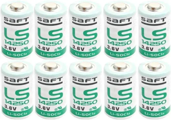 Saft LS-14250 1/2 AA 3.6V Lithium (Non Rechargeable, 10 Pack)