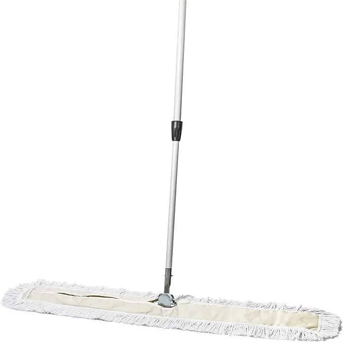 Commercial Dust Mop & Floor Sweeper, 48 in. Dust Mop for Hardwood Floors, Cotton Reusable Dust Mop Head, Extendable Mop Handle, Industrial Dry Mop for Floor Cleaning & Janitorial Supplies