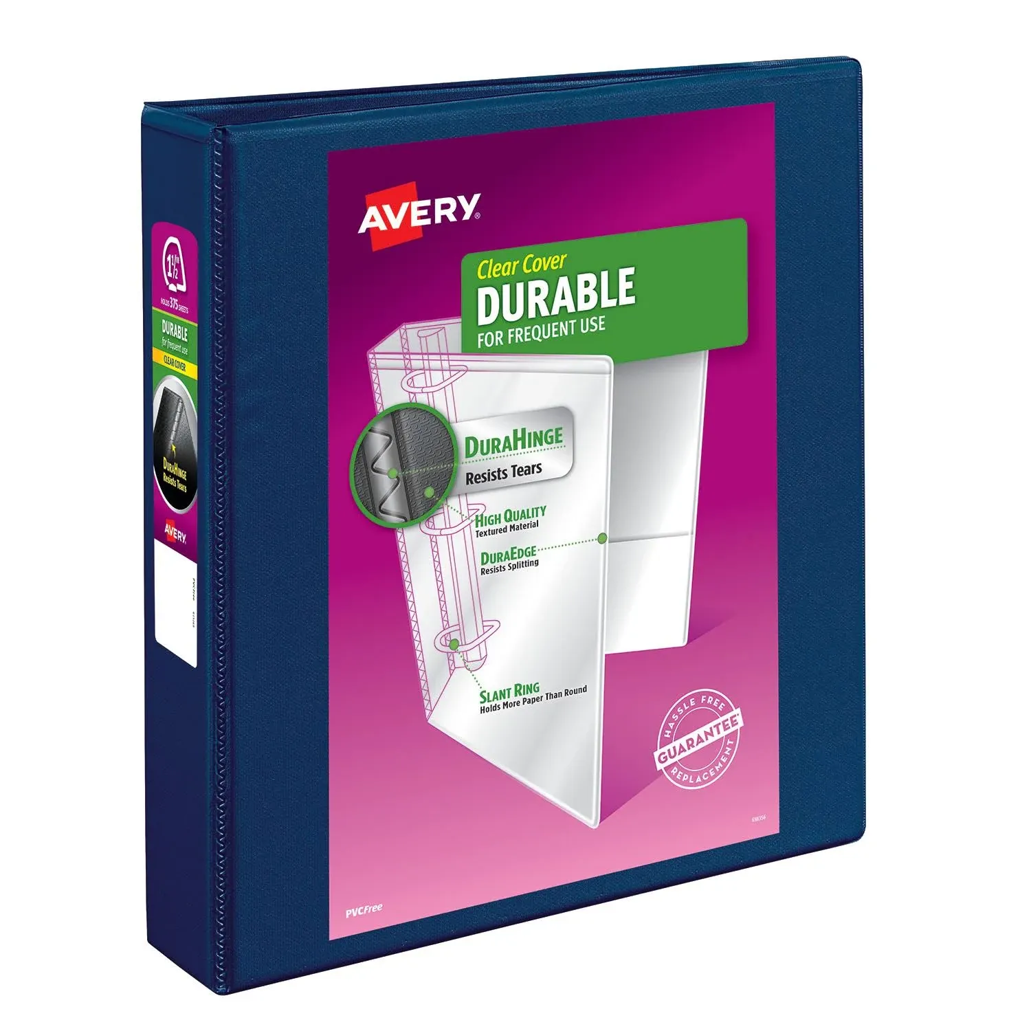 Avery Durable View 3 Ring Binder, 3 Inch Slant Rings, 1 Blue Binder (17044)Avery Durable View 3 Ring Binder, 3 Inch Slant Rings, 1…