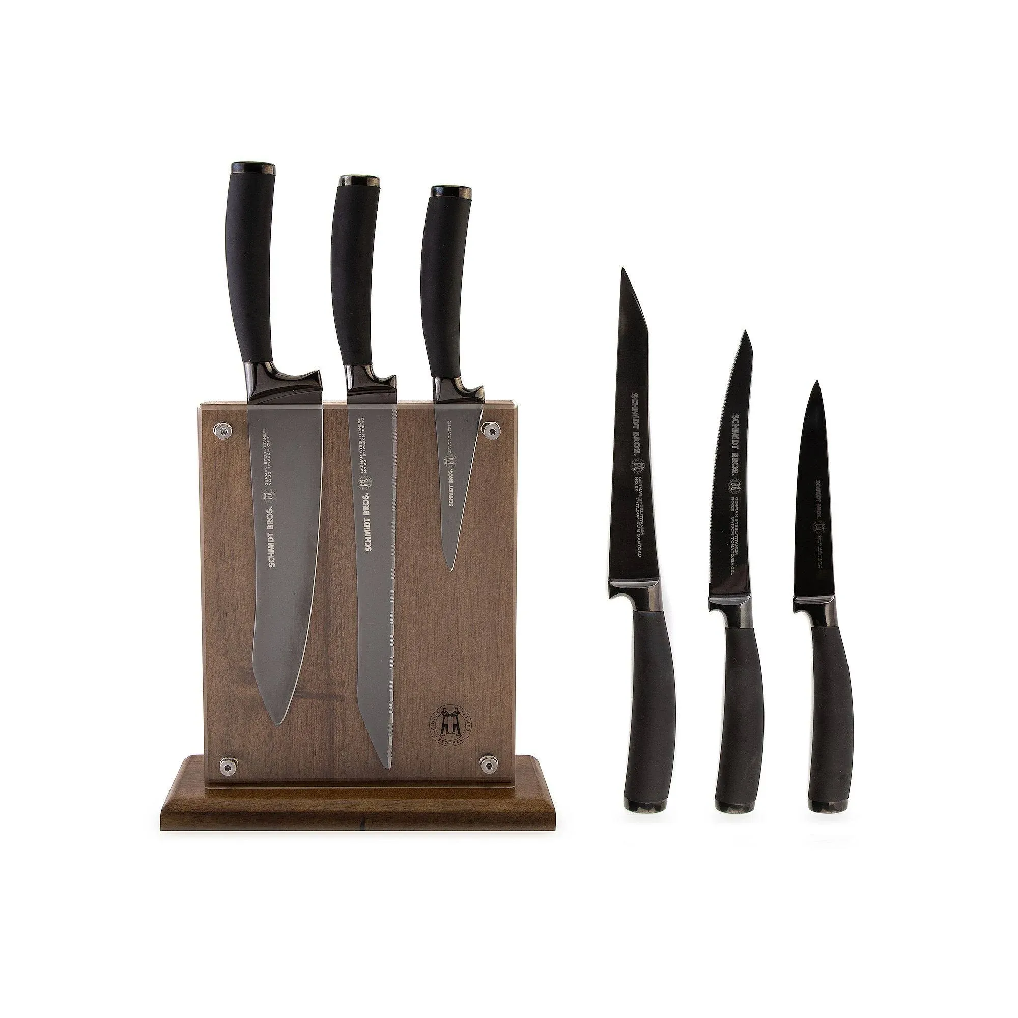 Schmidt Brothers Cutlery 22-Series 7-Piece Magnetic Knife Block Set