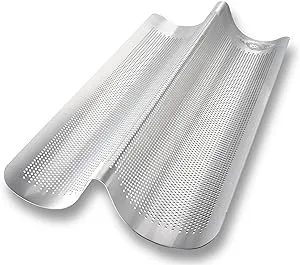 USA Pan Bakeware Nonstick Perforated Italian Loaf Pan, 16-Inch, Aluminum