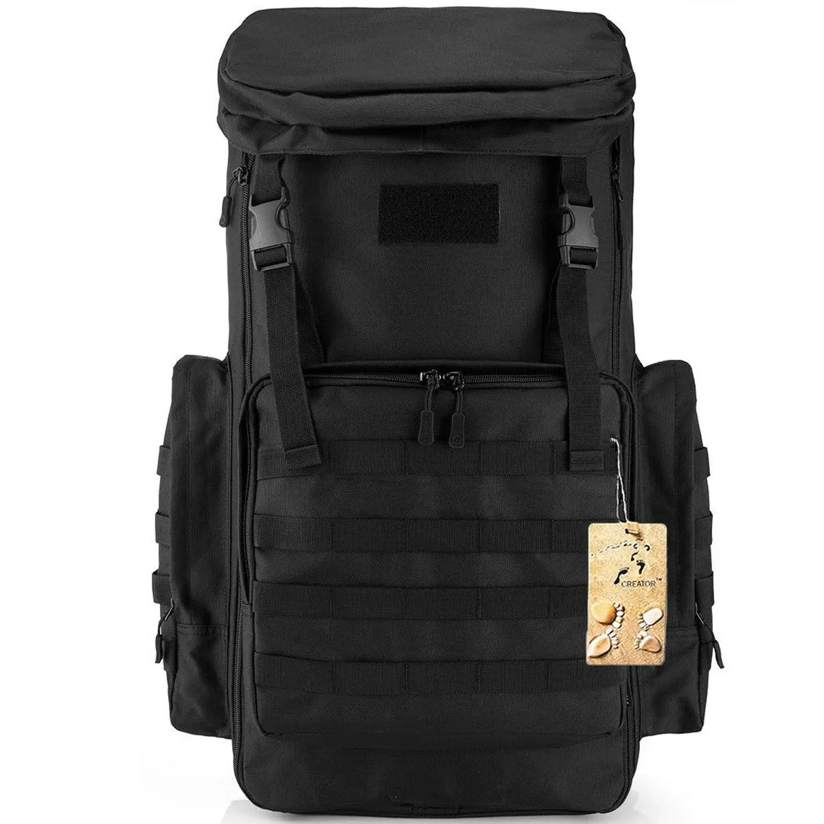 CREATOR 70-85L Large Capacity Tactical Travel Backpack MOLLE Hiking Rucksack ...