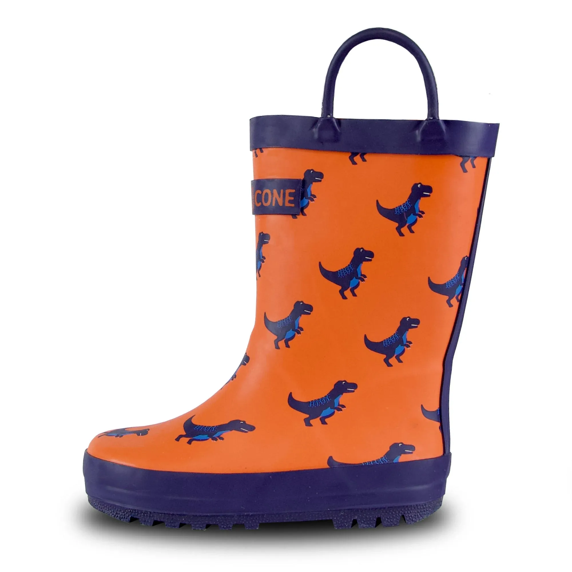 Lone Cone Rain Boots with Easy-On Handles in Fun Patterns for Toddlers and Kids