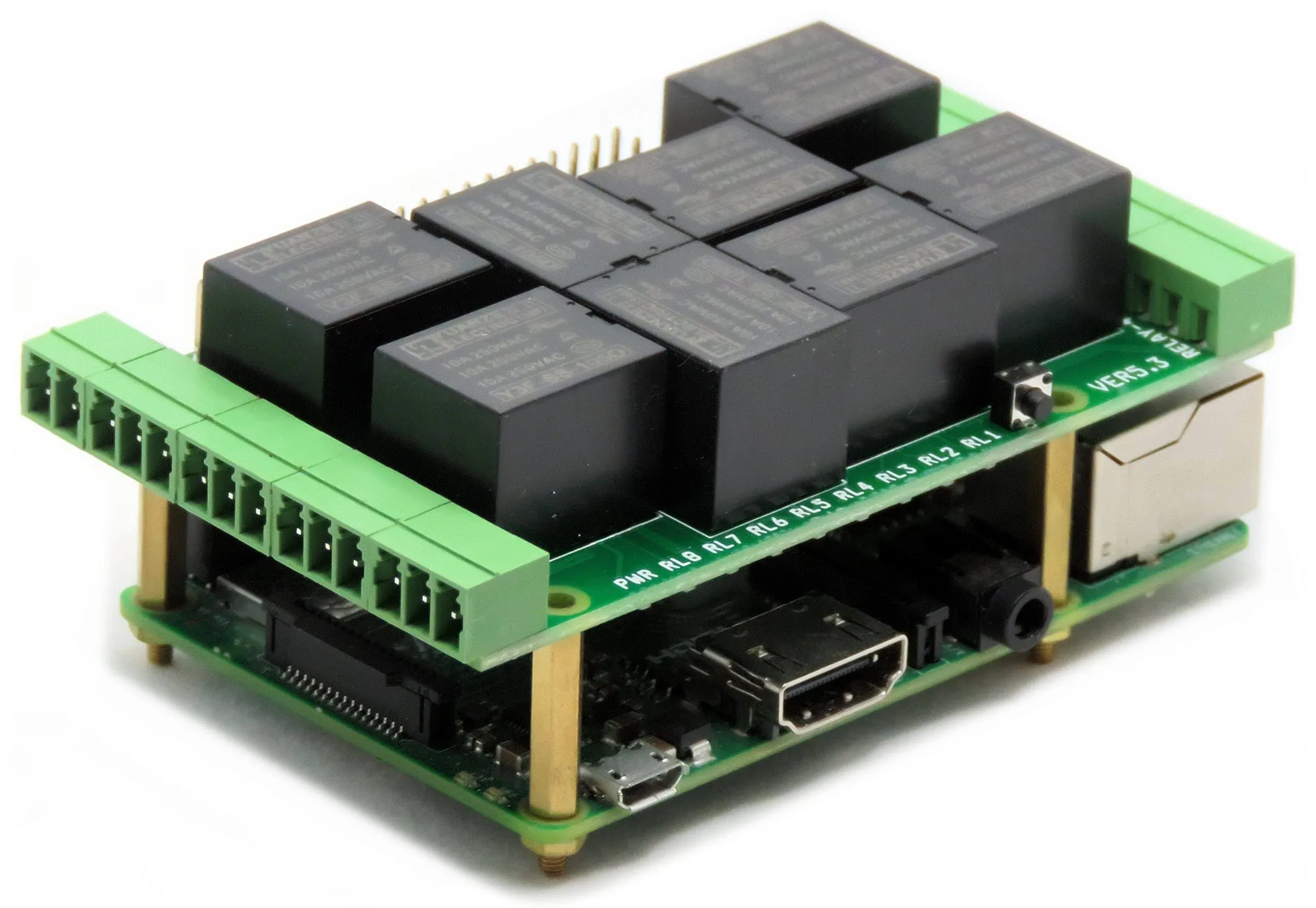 8 Relays 8-Layer Stackable Card for Raspberry Pi