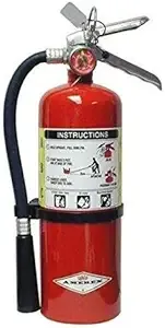 Amerex 5 Pound Stored Pressure ABC Dry Chemical 2A:10B:C Multi-Purpose Fire Extinguisher for Class A, B and C Fires with Anodized Aluminum Valve, Wall