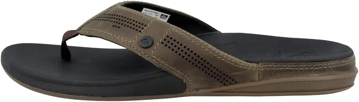 REEF Cushion Lux Men's Flip Flop, Ultra Soft Cushion Footbed, Full Grain Leather Strap