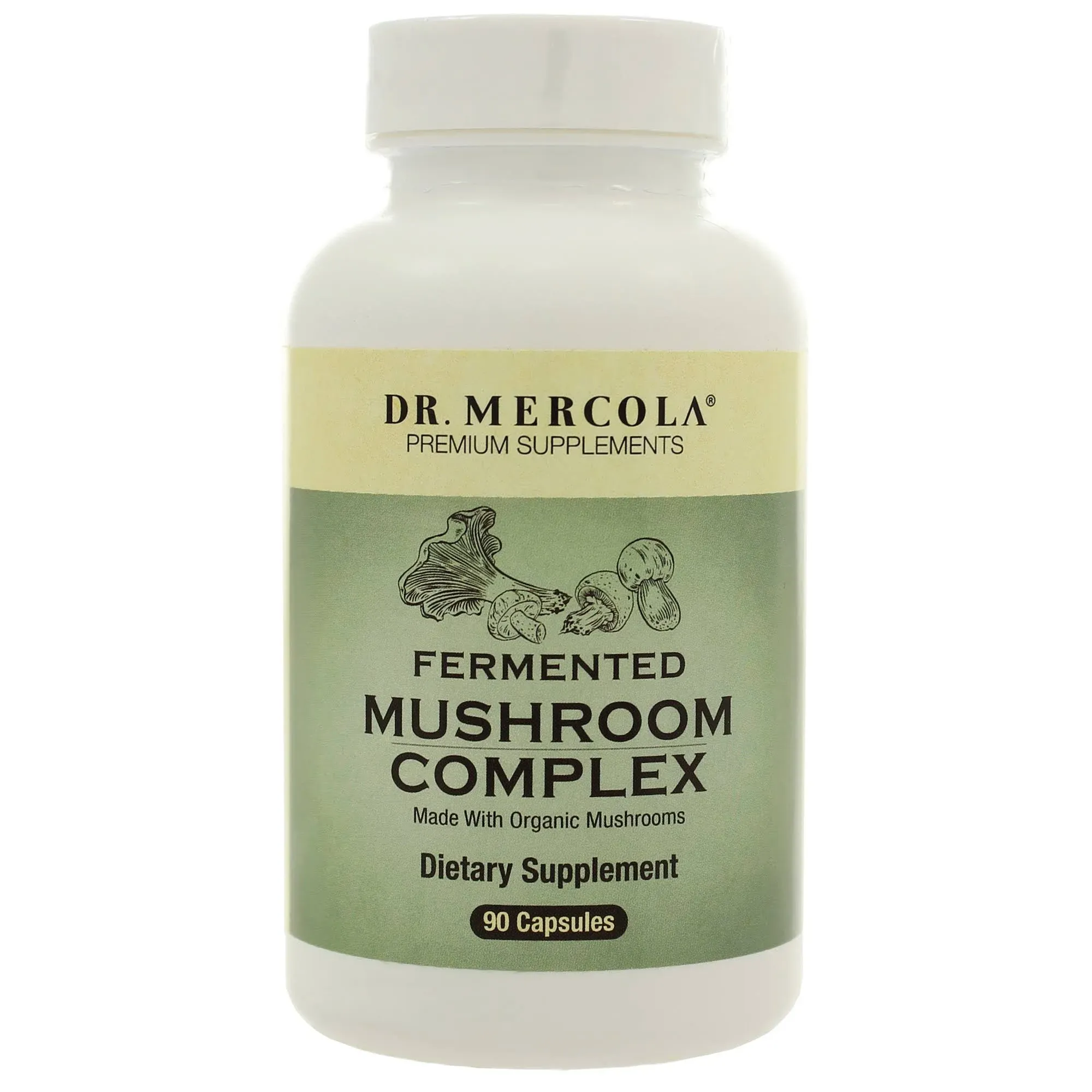 Dr. Mercola, Fermented Mushroom Complex Dietary Supplement, 30 Servings (90 Capsules), Supports Immune Health and Digestive Health Non GMO, Soy Free, Gluten Free