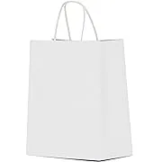 Qutuus White Kraft Paper Bags with Handles Bulk 100pcs 8x4.5x10 White Paper Gift ...