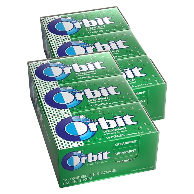 Orbit Spearmint Sugar Free Gum, 14 Piece Pack (24 Count)