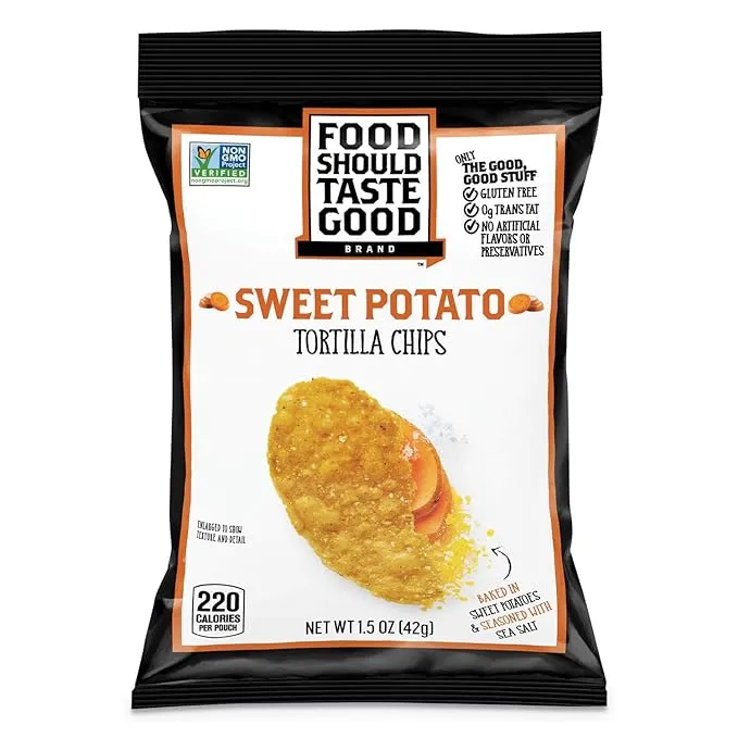 Food Should Taste Good Tortilla Chips, Sweet Potato, 1.5 Oz (Pack of 24)