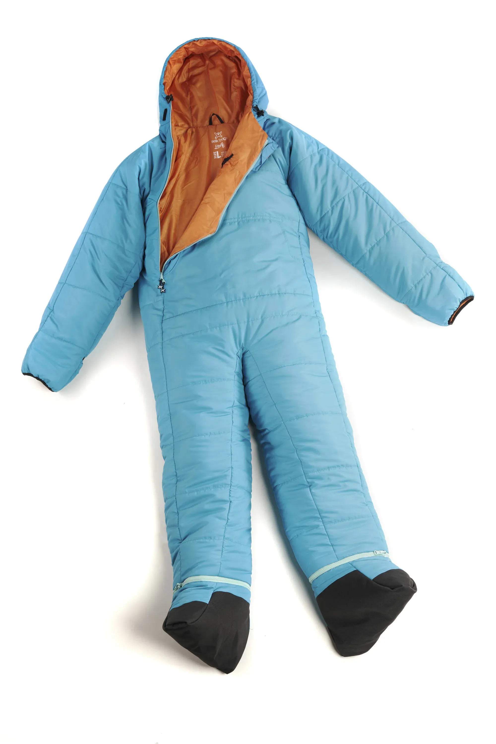 Selk Bag Lite Recycled Wearable Sleeping Bag, Large - Teal Sunlight