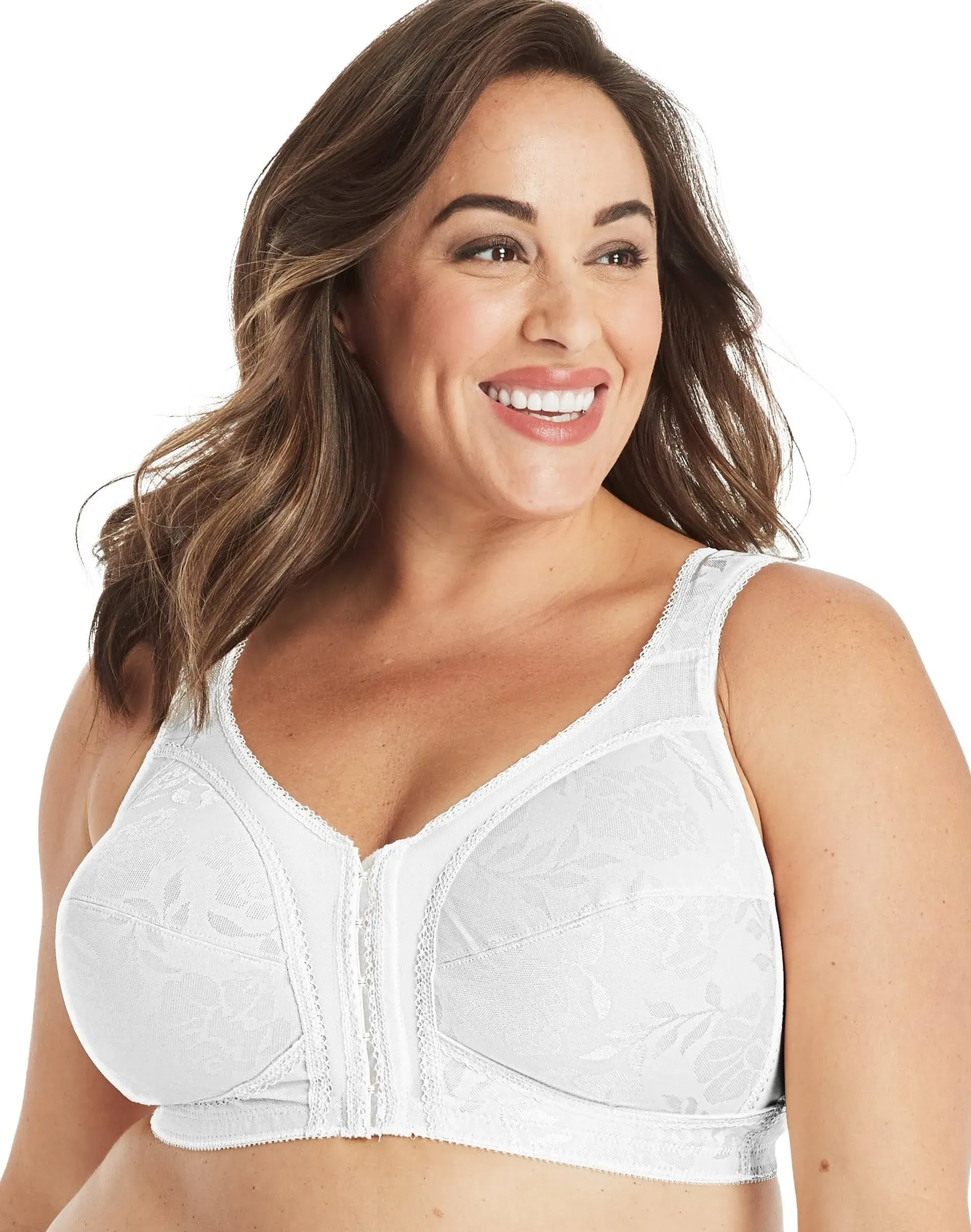 Playtex Wirefree Bra 18 Hour 4695 Front-Close With Flex Back M Frame Breathable Women's