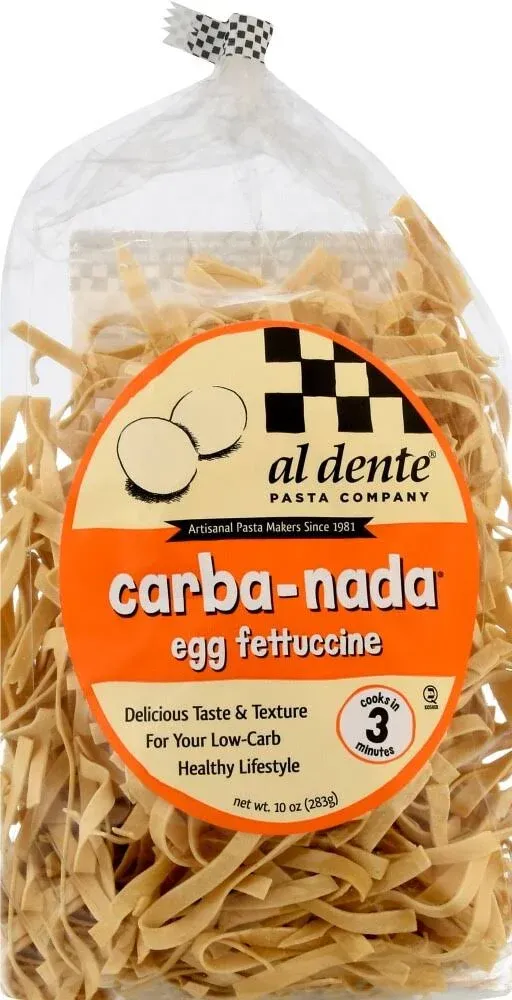 Al Dente Carba-Nada Egg Fettuccine 10 Ounce (Pack of 1) Bag